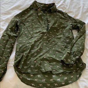 J. Crew Dog Popover Blouse